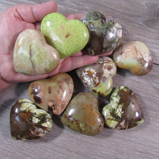 green opal large gemstone hearts for rock shops