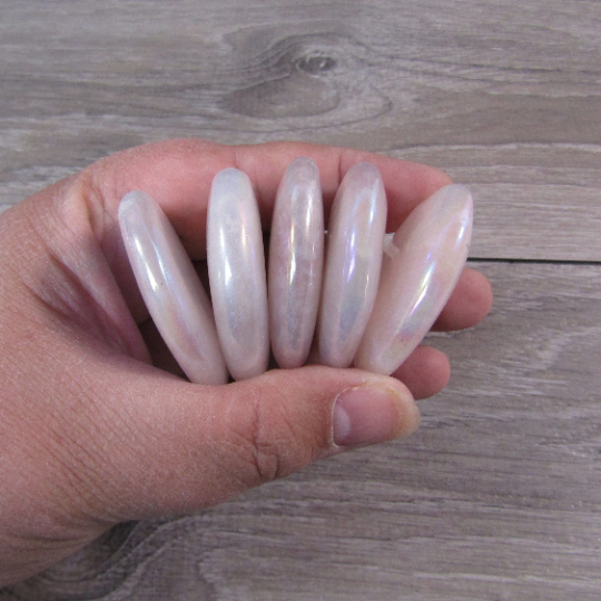 Angel Aura Rose Quartz Heart Bead with Pre-Drilled Hole