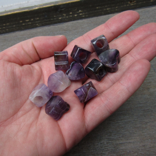 amethyst heart bead 14mm for DIY crafts and beading, resale
