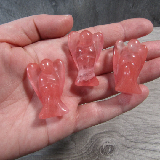 cherry quartz spiritual gemstone angel figurine for resale