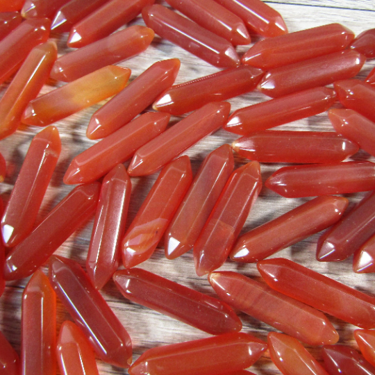 Small Gemstone Double Terminated Carved Crystal Wands