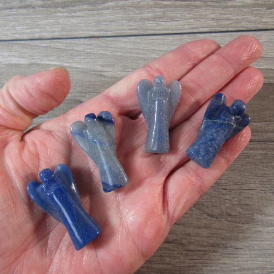 blue quartz gemstone angel figure, wholesale