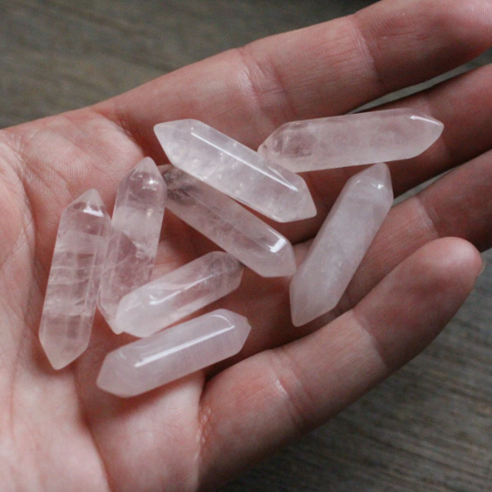 Small Gemstone Double Terminated Carved Crystal Wands