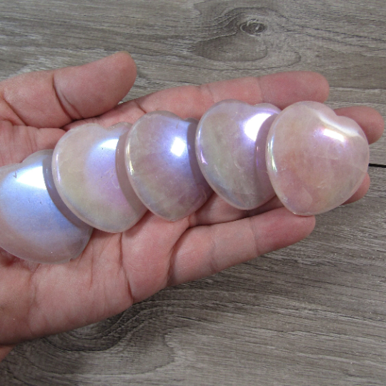 Wholesale Angel Aura Rose Quartz Heart Bead for handmade jewelry