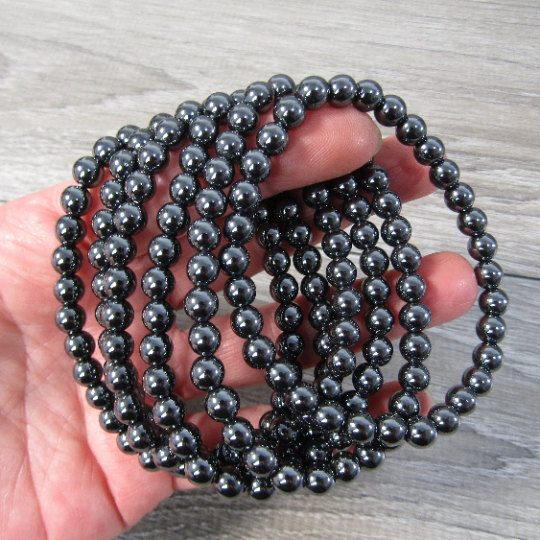 hematite stone bracelets for layering and stacking - bulk