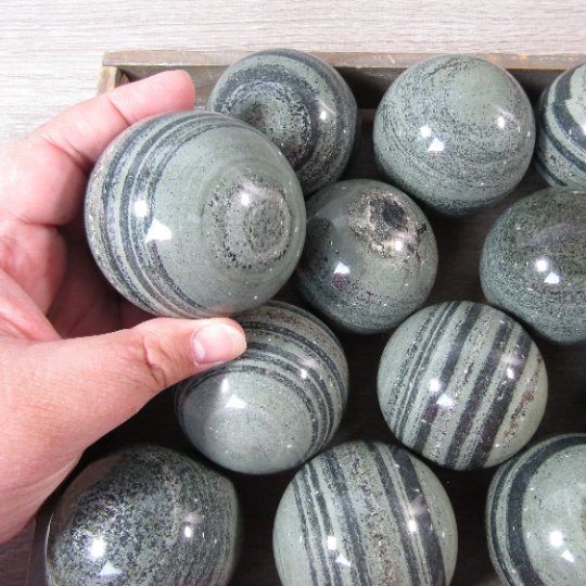 green zebra jasper large wholesale spheres