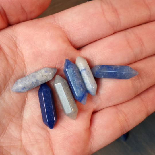 Small Gemstone Double Terminated Carved Crystal Wands