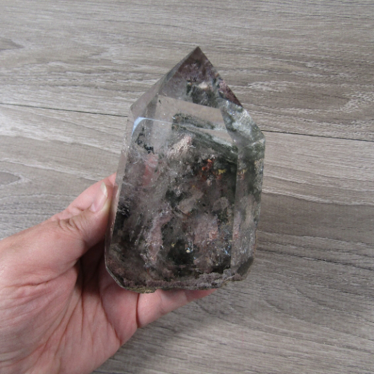 Phantom quartz with chlorite inclusions for metaphysical shops