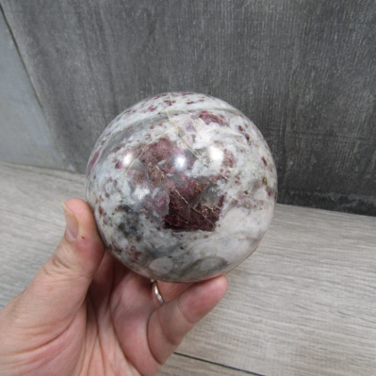 Large Pink Tourmaline in Quartz Sphere – Display Crystal