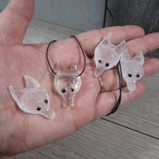 Quartz fox head pendants for resale