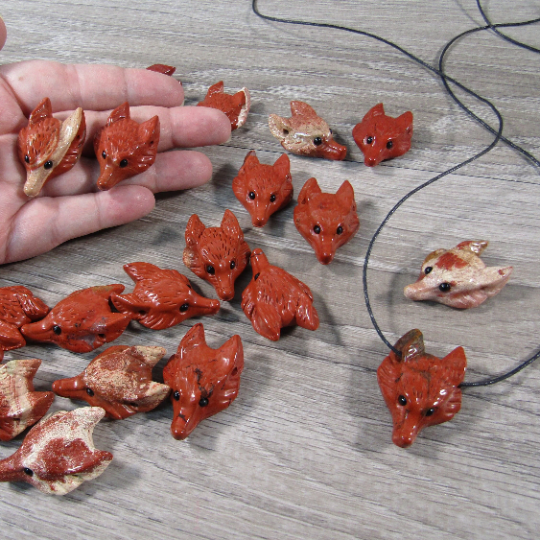 Red Jasper, fox head totem