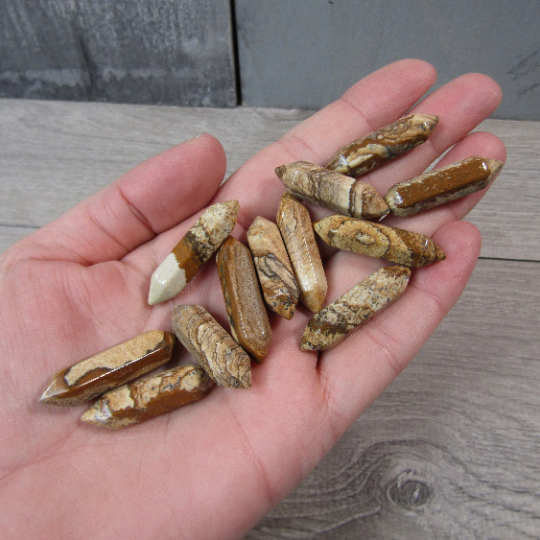 picture jasper double terminated mini wand for metaphysical shops