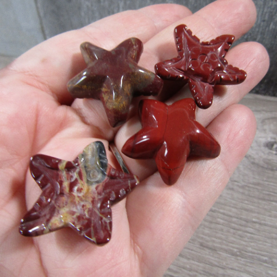 red jasper starfish small figurines for gift stores
