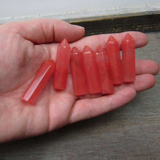 cherry quartz small crystal points