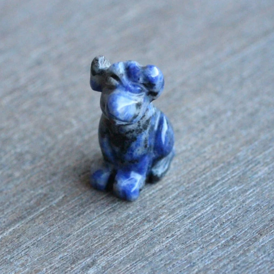 sodalite small dog carved crystal figurines for sale