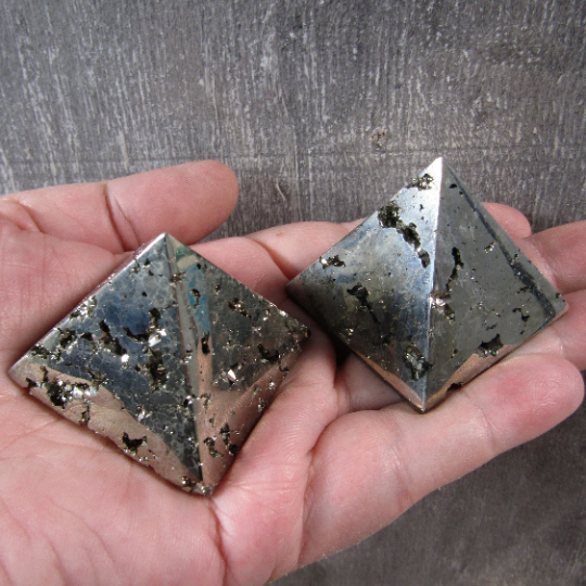 Pyrite natural crystal pyramid for metaphysical shop