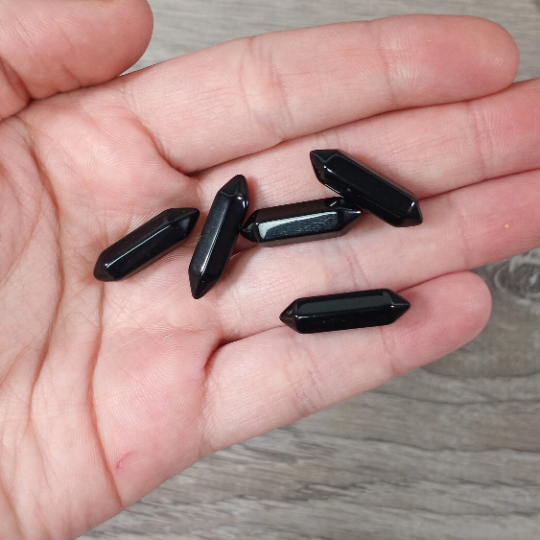 obsidian double terminated gemstone wand for resale