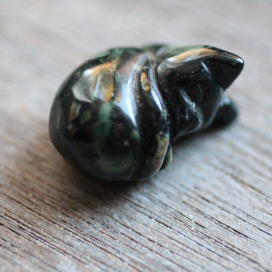 kambaba jasper sleeping cat mini gemstone statues