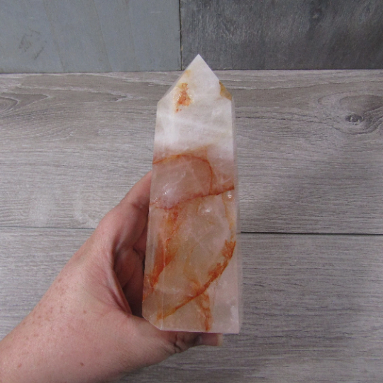 Wholesale red quartz tower with hematite inclusions