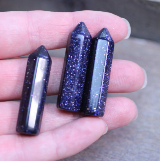 blue goldstone bulk gemstone points