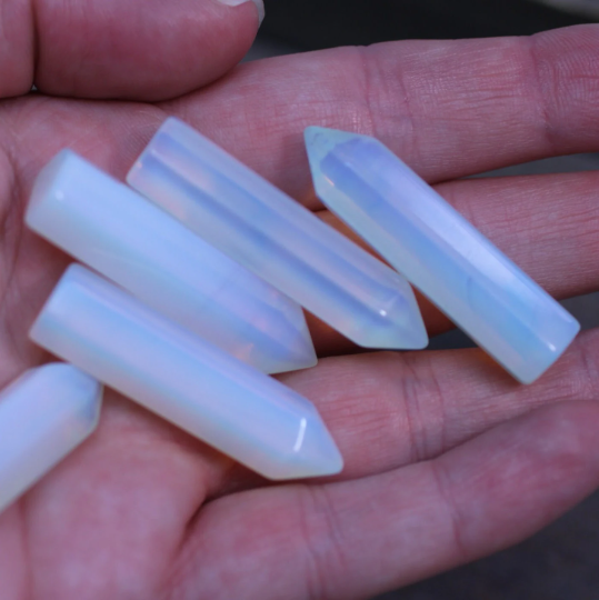 opalite gemstone obelisks for gridding
