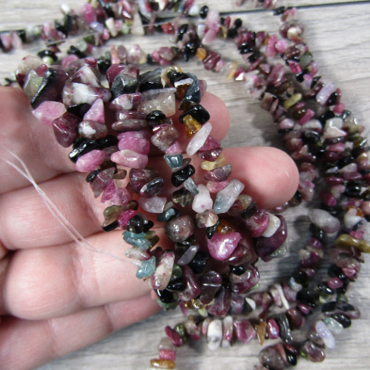 Multi tourmaline Wholesale Gemstone Chip Necklaces