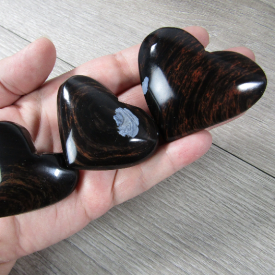 large obsidian hearts for crystal shops