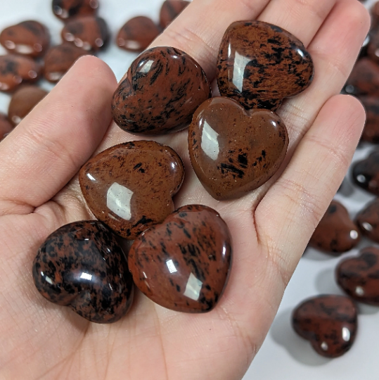 Mahogany obsidian heart-shaped gemstone bead supplier