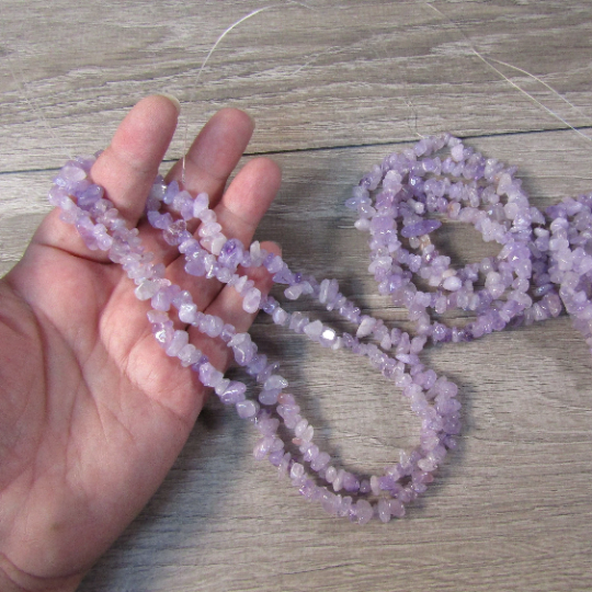 Lavendar Amethyst Gemstone Chip Necklace for Retailers