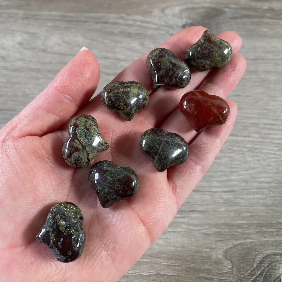 dragon bloodstone gemstone puffy hearts for small gift pouches