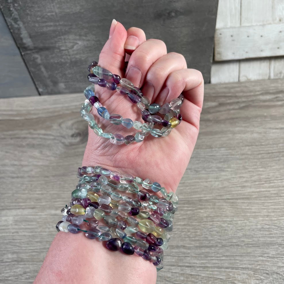 fluorite gemstone bracelet for crystal shop jewelry displays