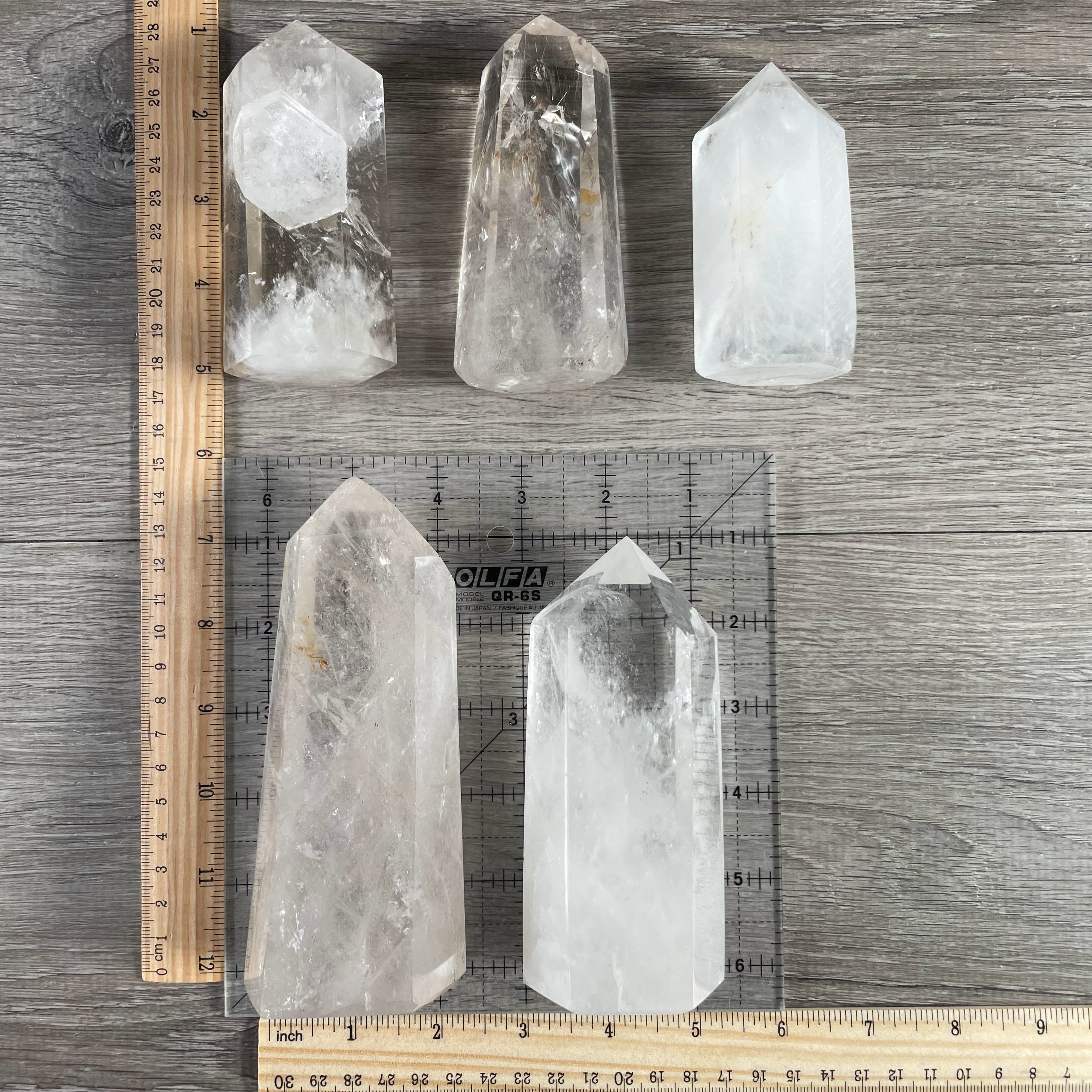 clear quartz crystal tower lot for display