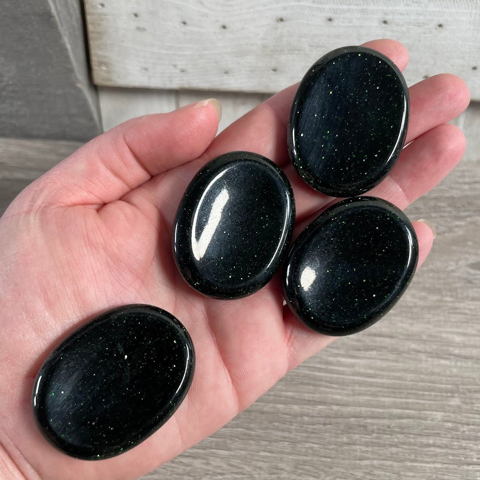 blue goldstone wholesale gemstone worry stones polished oval crystals for retail displays