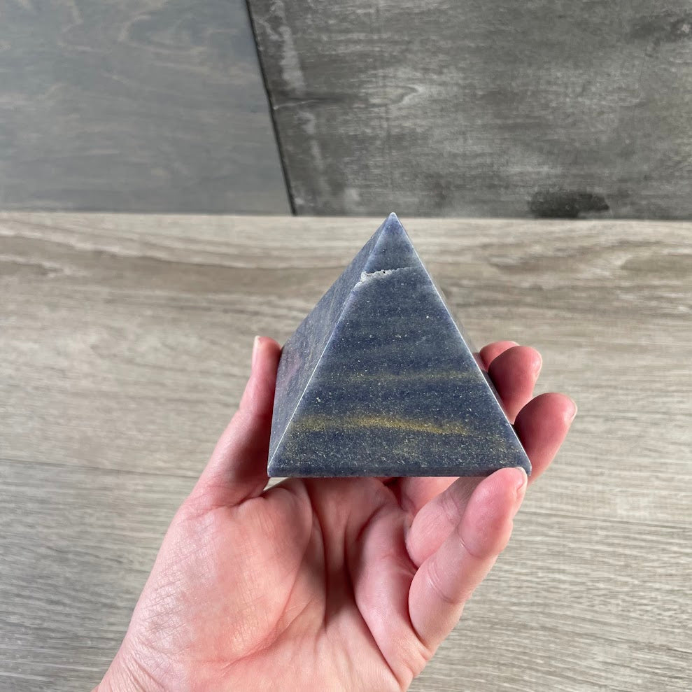 Natural stone gemstone pyramids from Brazil