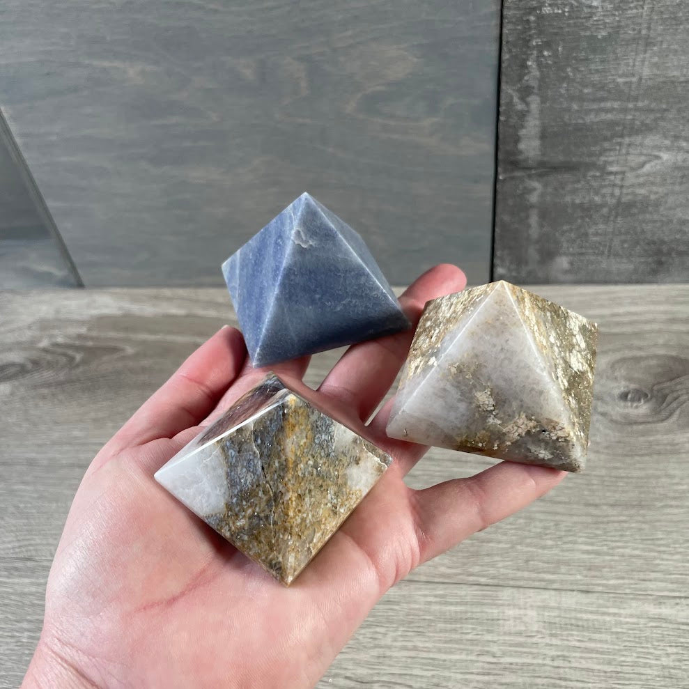 Assorted gemstone pyramids from Brazil wholesale crystals