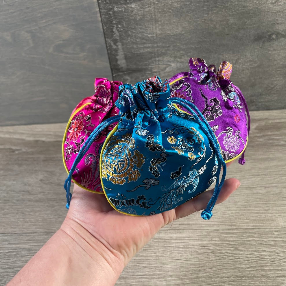 small velvet drawstring bag for tumbled stones