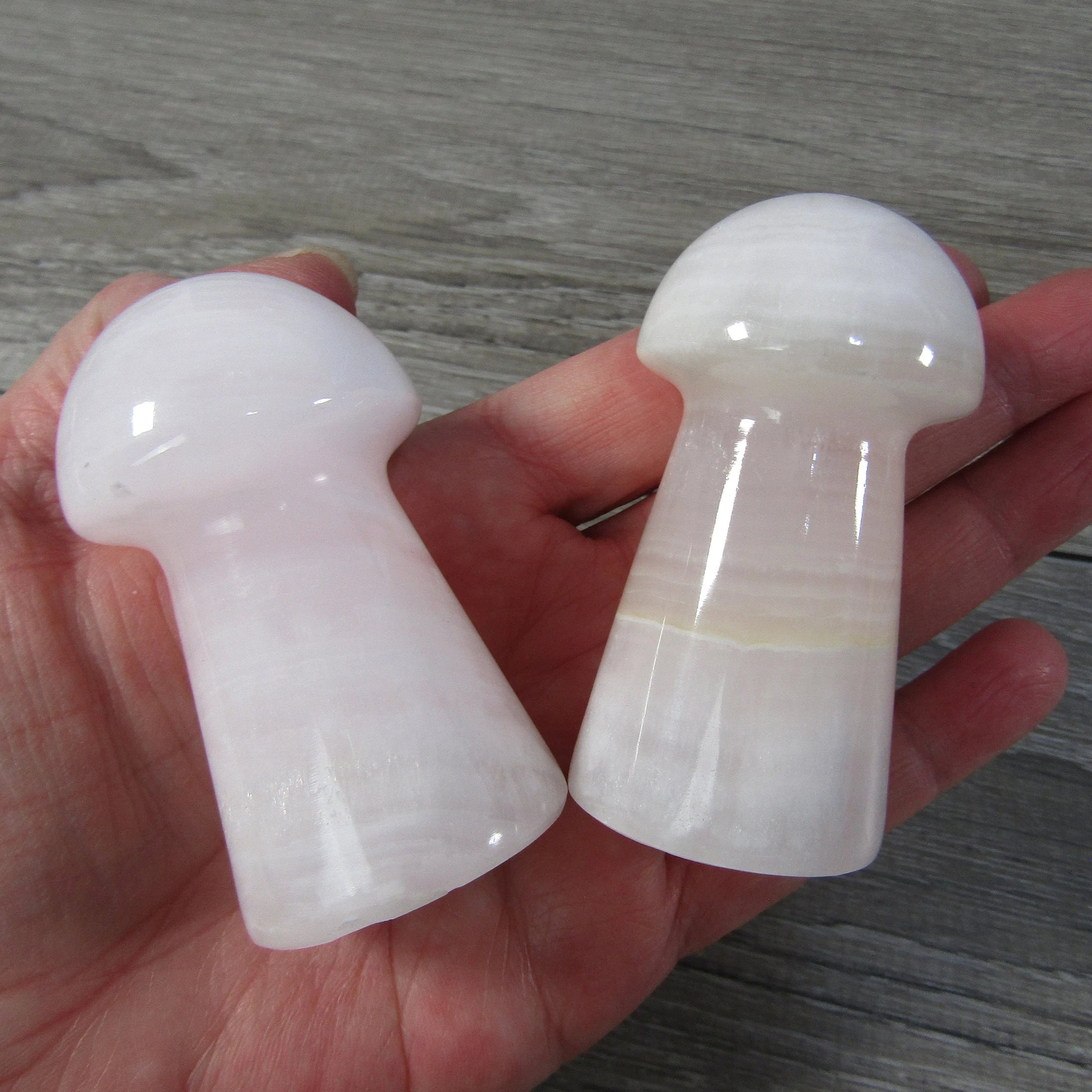 pink mangano calcite large mushroom - wholesale