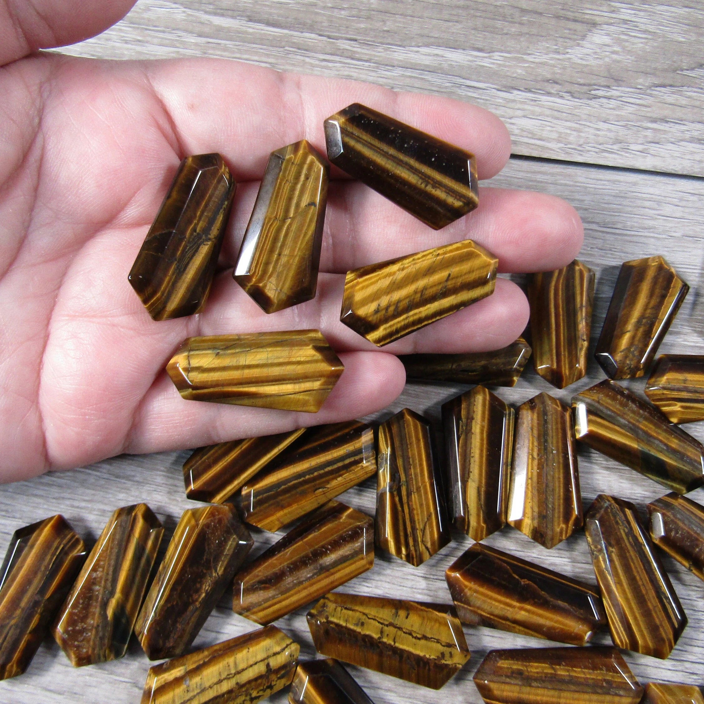 Tiger Eye Mini gemstone energy wand for spiritual and holistic practices