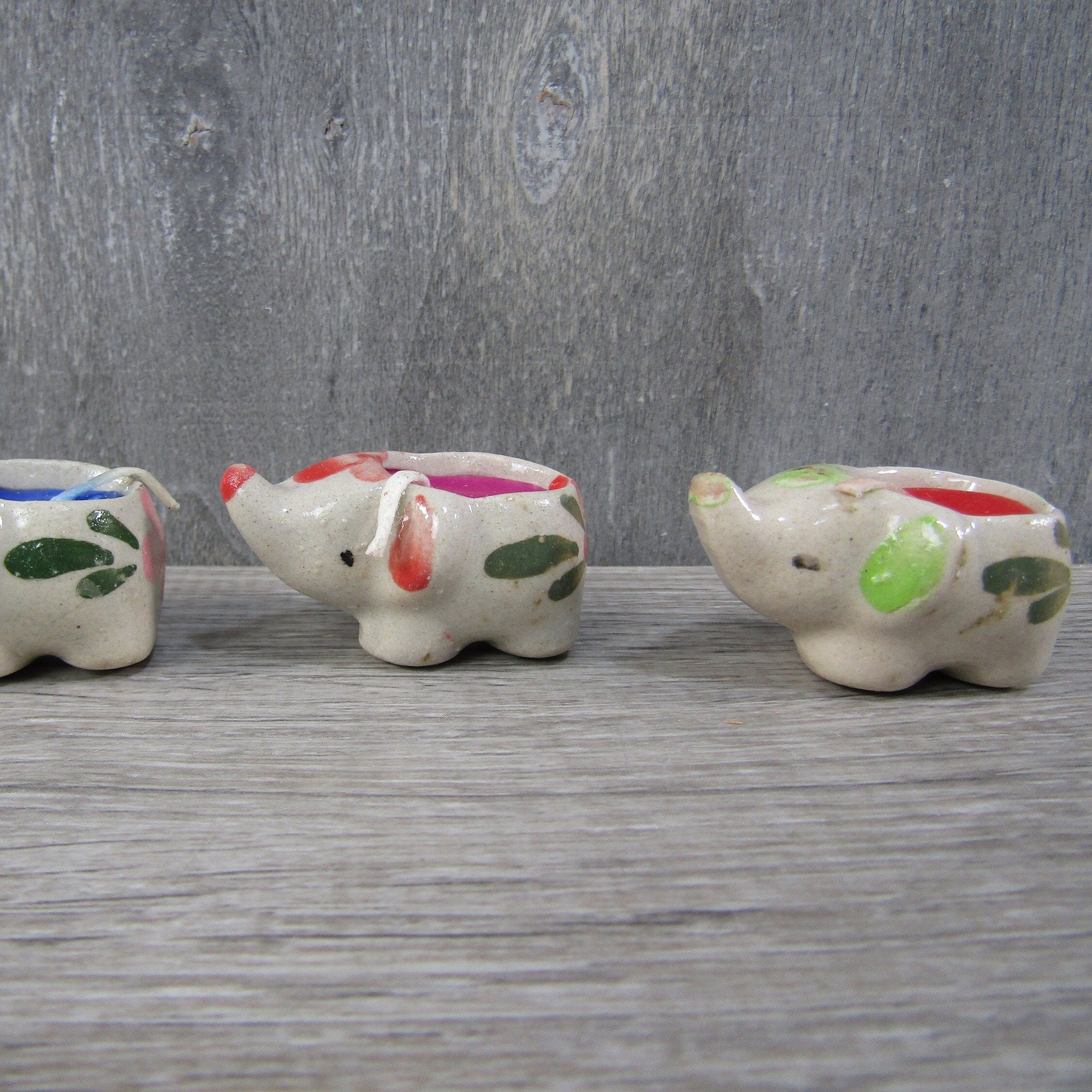 Handcrafted ceramic elephant candle