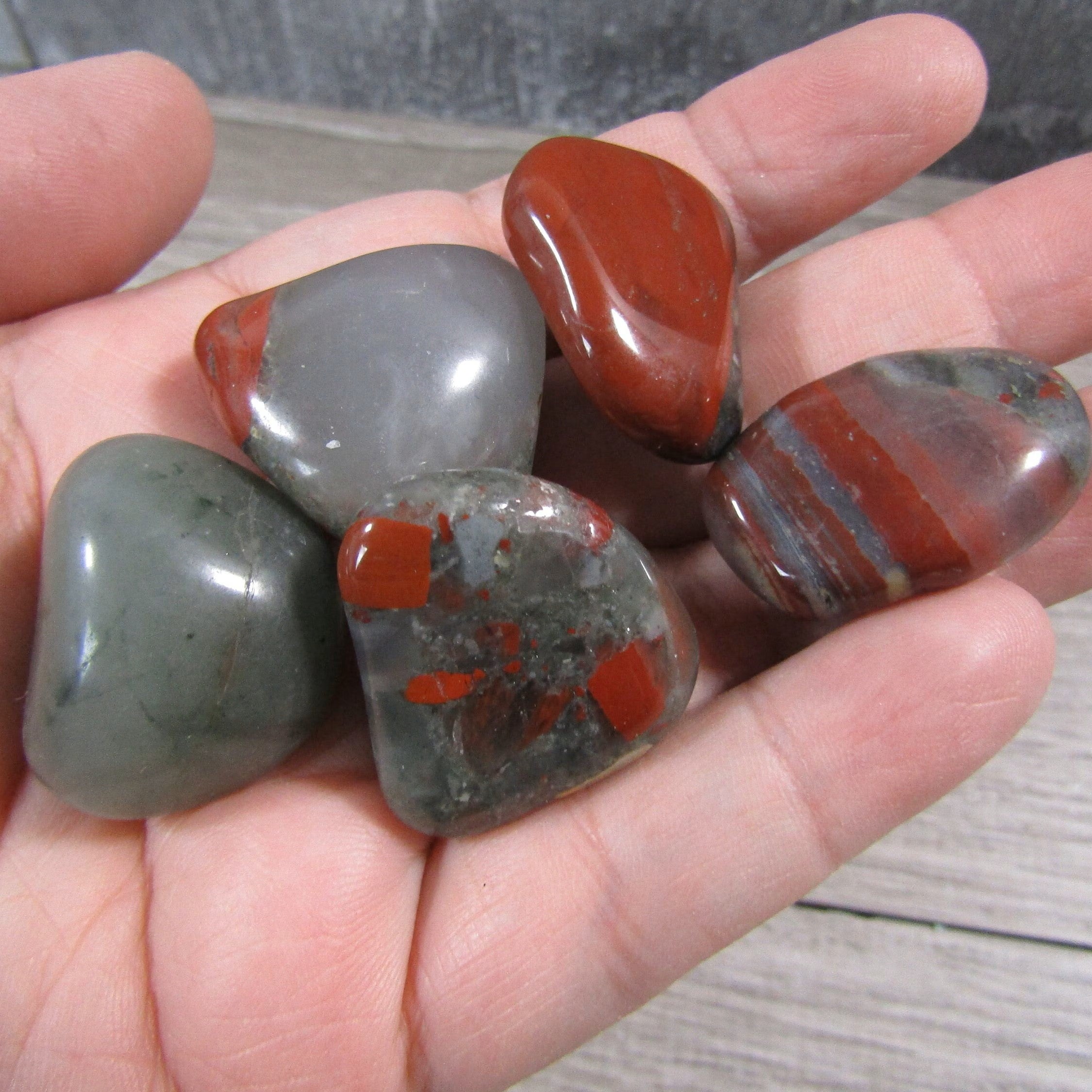 Tumbled Bloodstone stones for metaphysical retailers