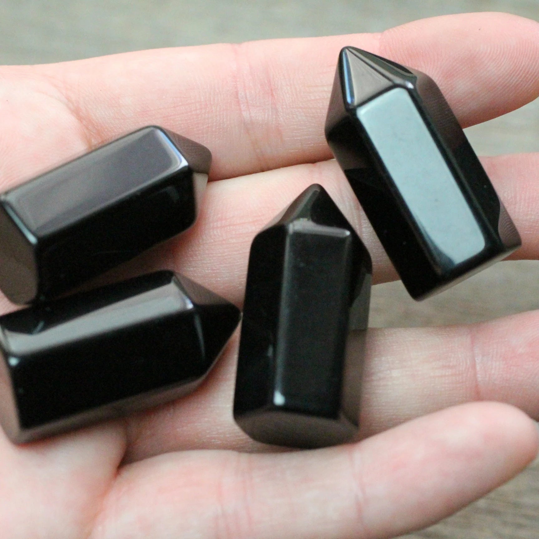 Obsidian small chubby crystal points