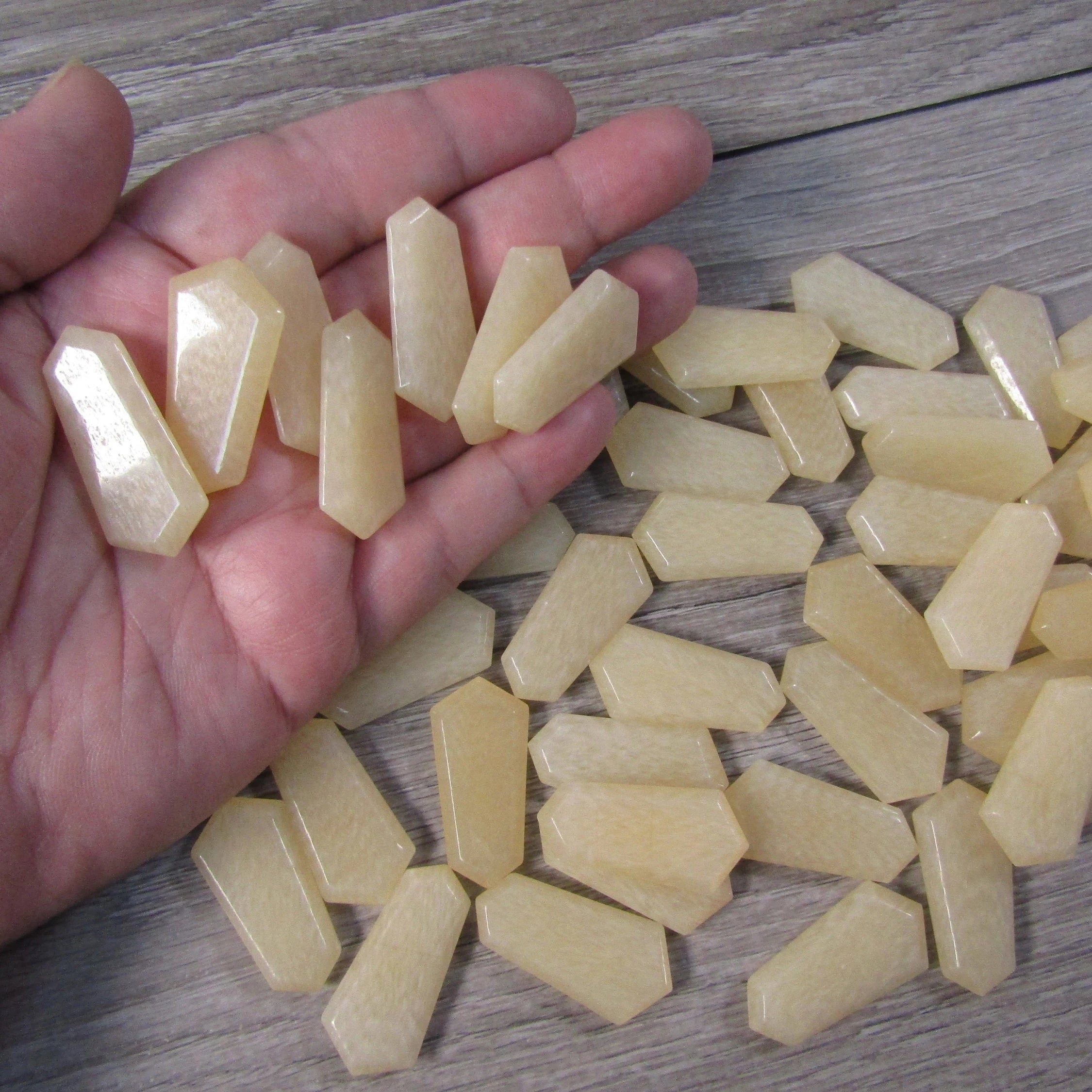 Orange Calcite Double terminated crystal wand with smooth polished finish