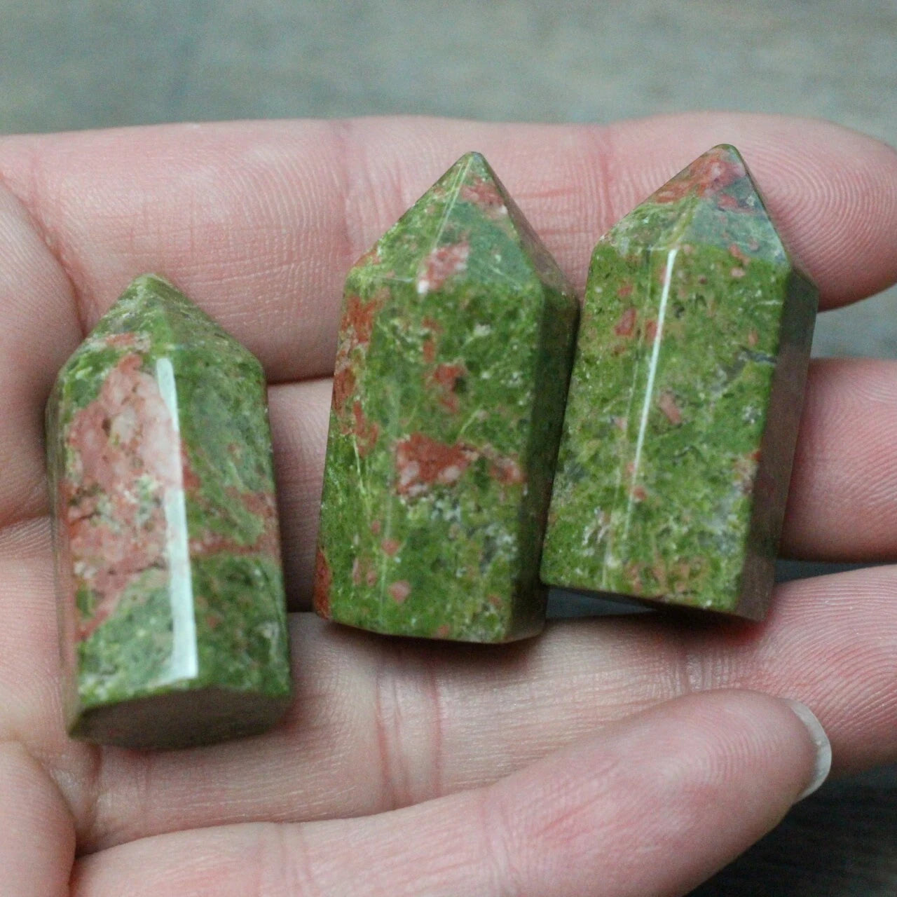 unakite crystal obelisk bulk