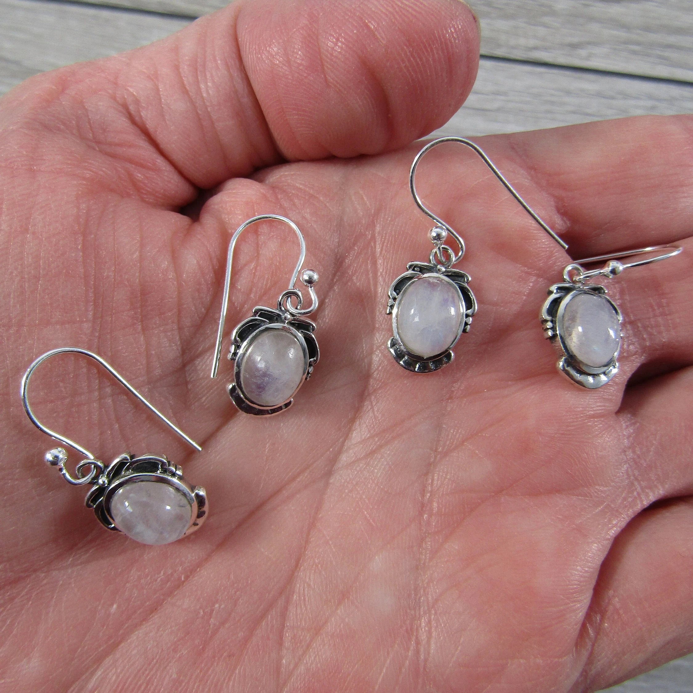 Moonstone dainty earrings.