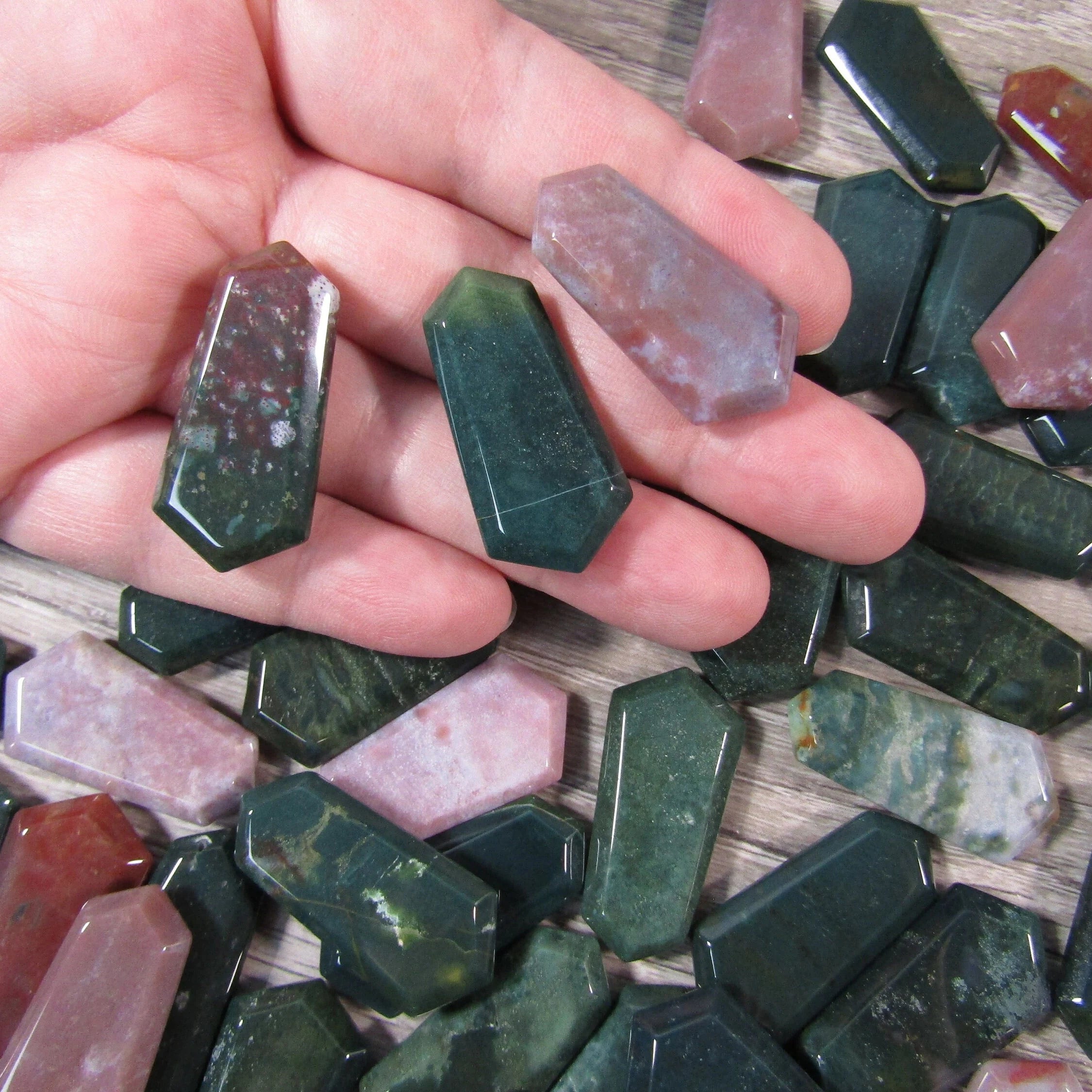 Fancy Jasper Flat double terminated gemstone wand for metaphysical shops