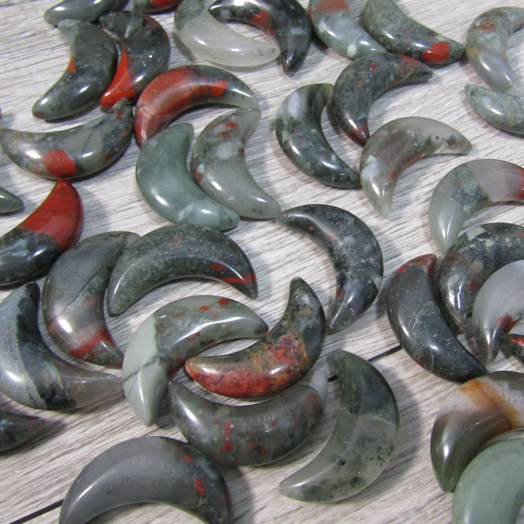 Gemstone Moons Assorted  – 1 Inch Crescent Moon Carvings