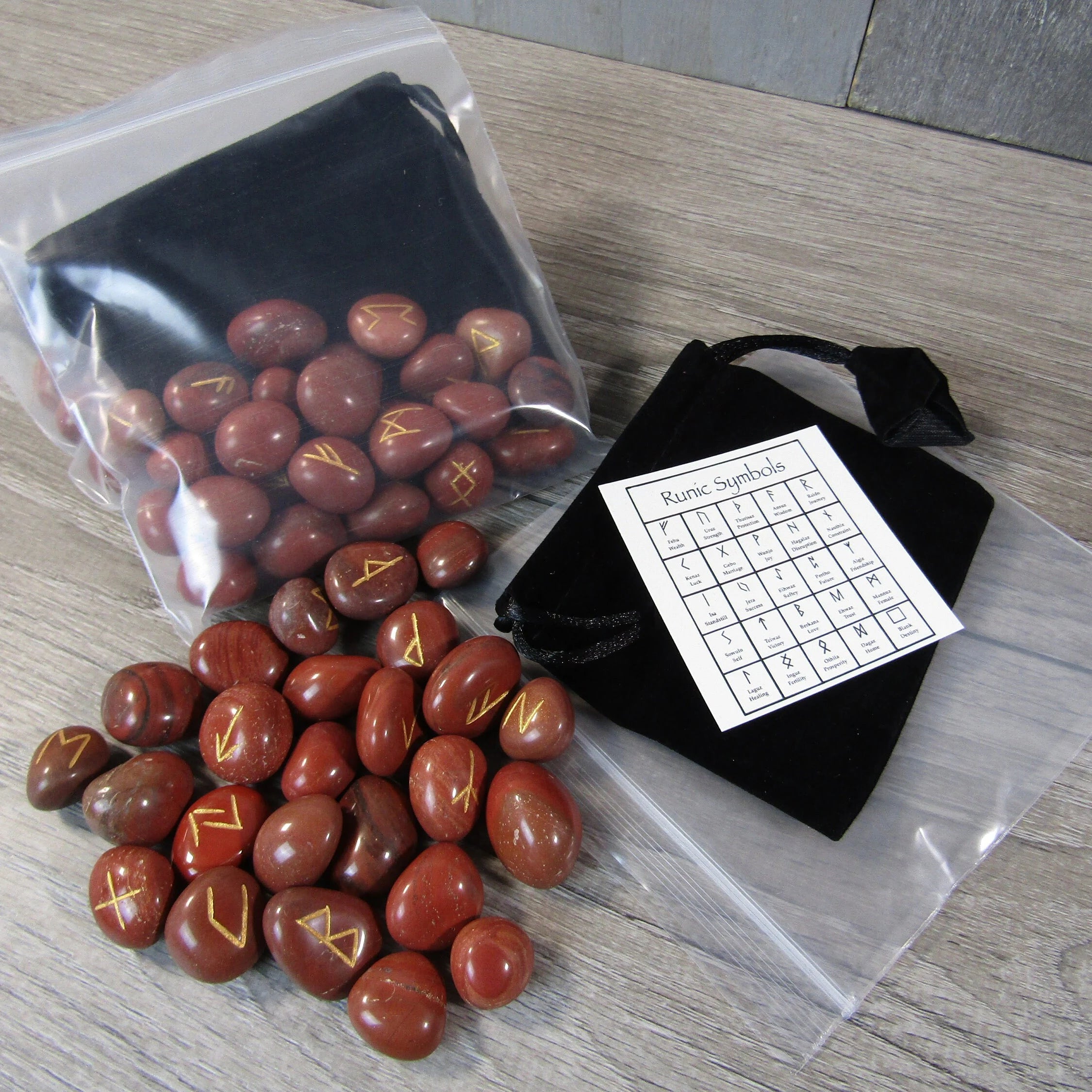 Red Jasper metaphysical rune kit