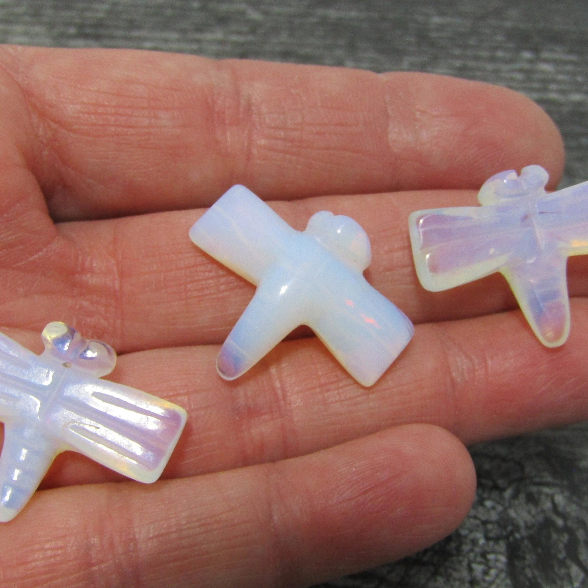 opalite dragonfly small crystal carvings