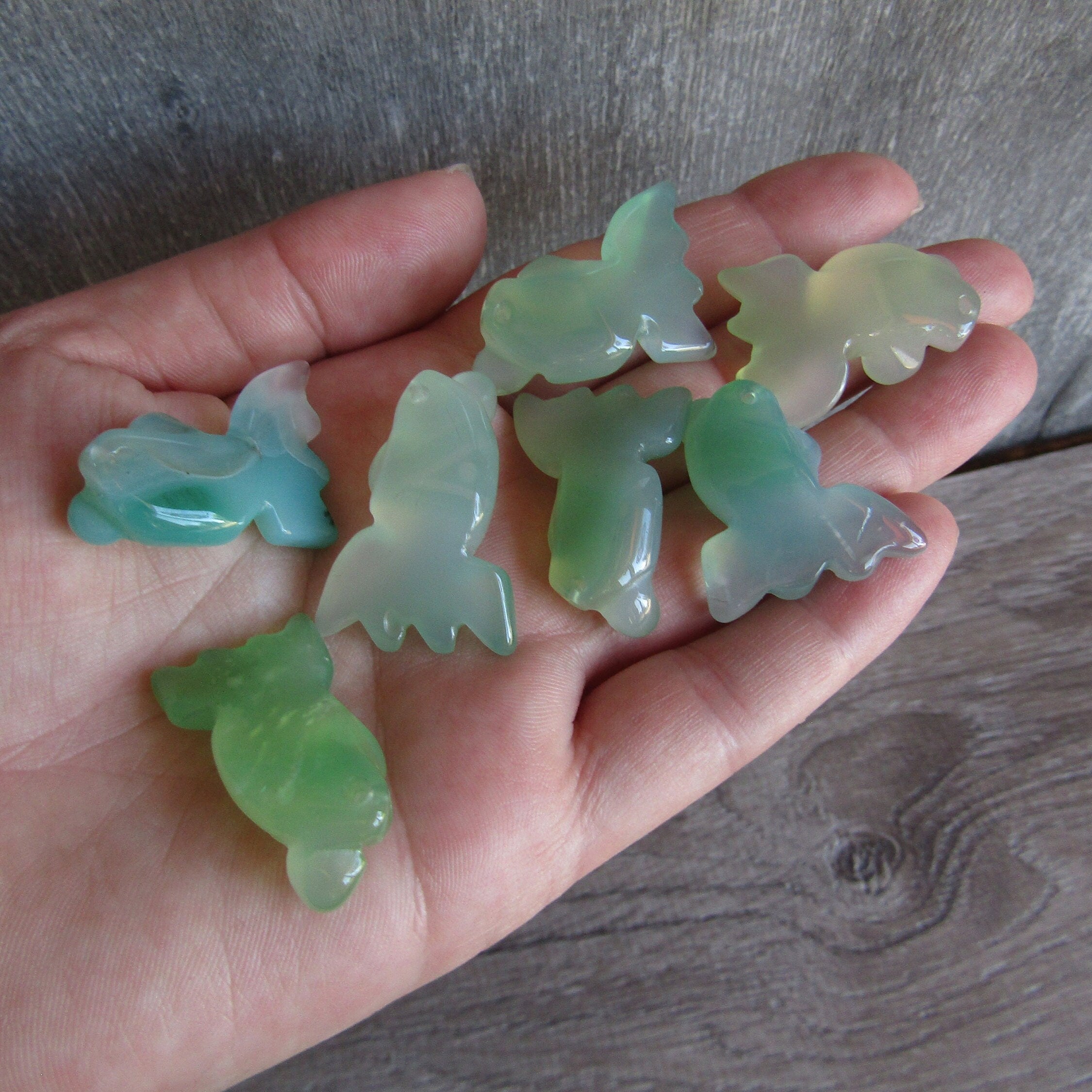 Carnelian & Green Agate Goldfish Figurine Beads
