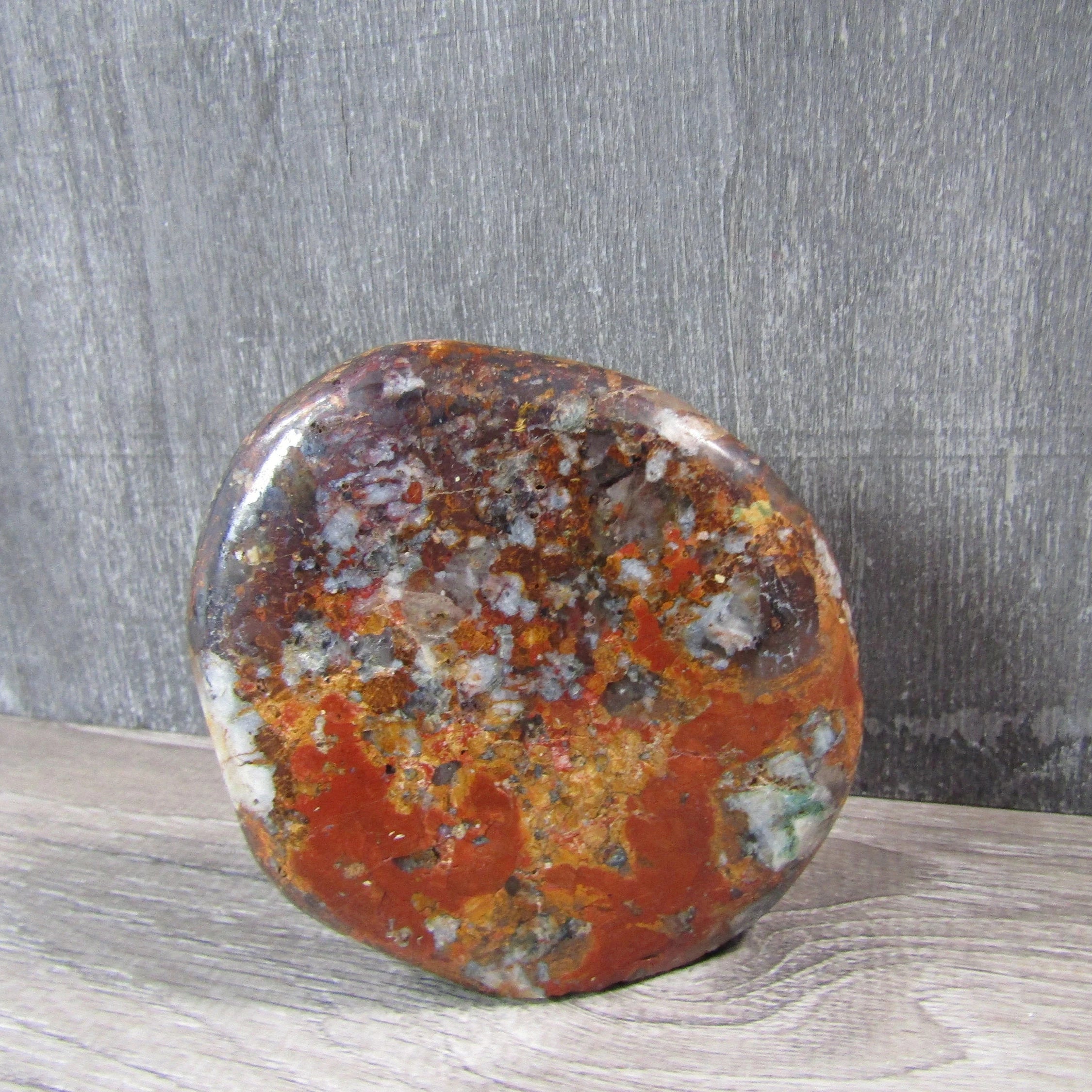 brown opal polished freeform stone display